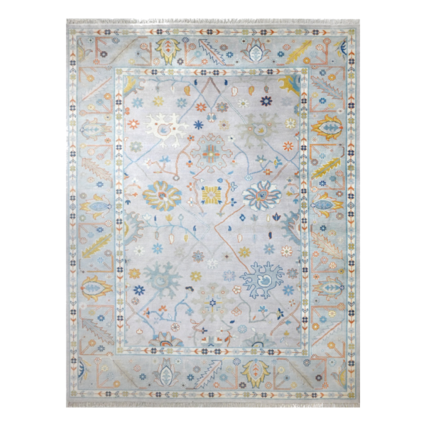 Floral Oushak Wool Rug